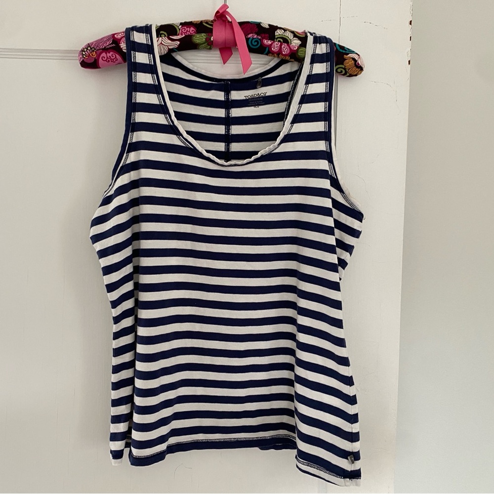 Toad&Co. Navy and White Tank Top